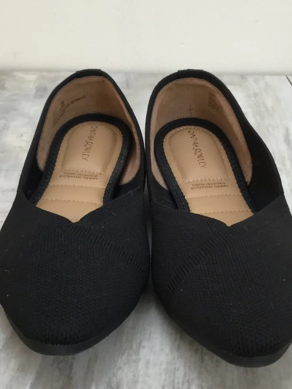 Cynthia Rowley Black Flats 7m - Picture 3 of 8
